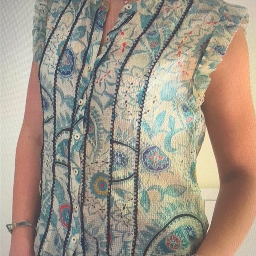 Floral Ruffle Sleeve Top